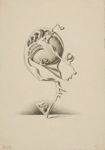 Barta_Egyensúly, 1948, ceruza, papír, 31x21,5 cm